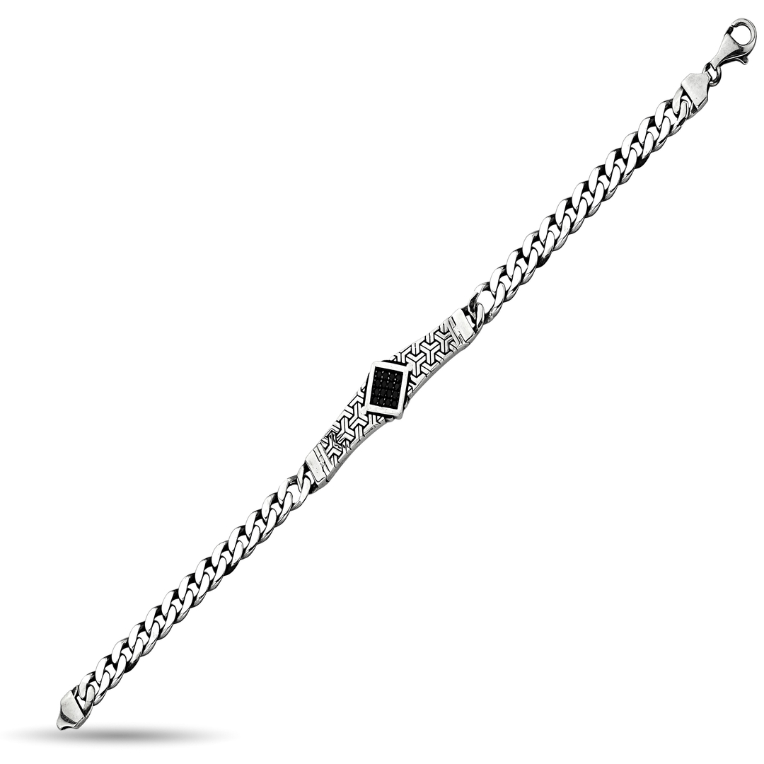 MEN OXIDE PATTERNED BRACELET