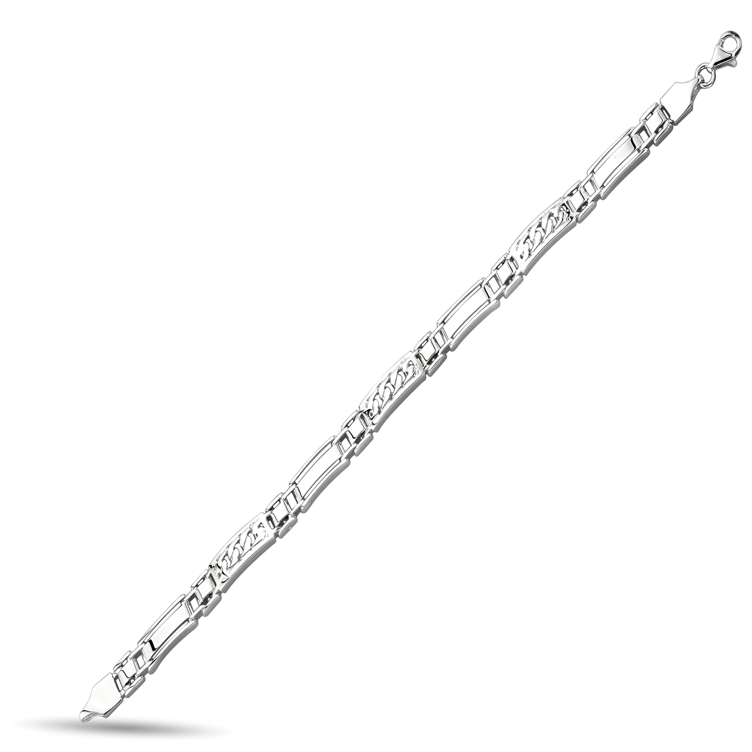 MEN SILVER PLATED CHAIN DESIGN BRACELET