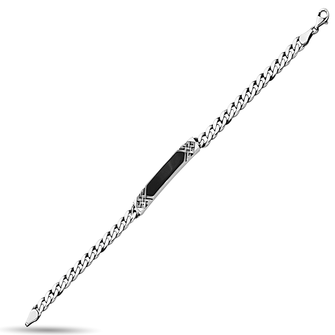 MEN OXSIDE BLACK STONE BRACELET