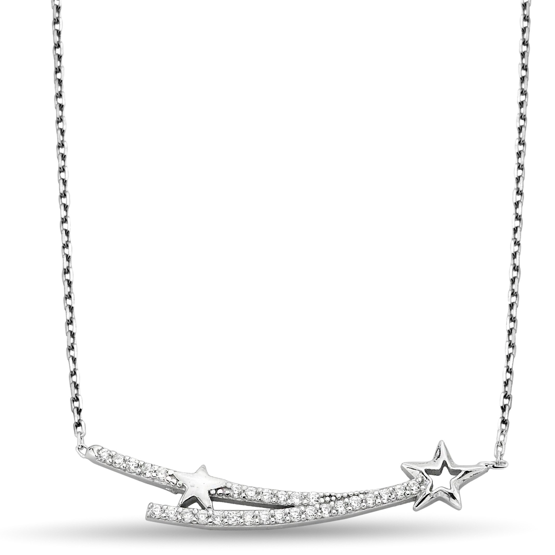 COMET FIGURE ZIRCON NECKLACE