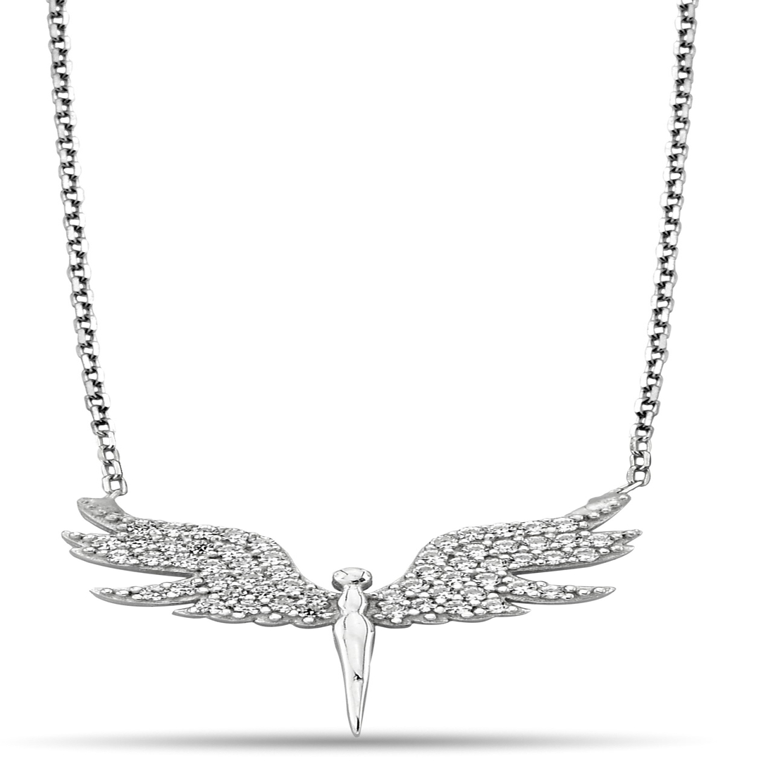 ANGEL FIGURE ZIRCON NECKLACE