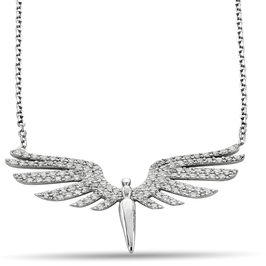 ANGEL FIGURE ZIRCON NECKLACE