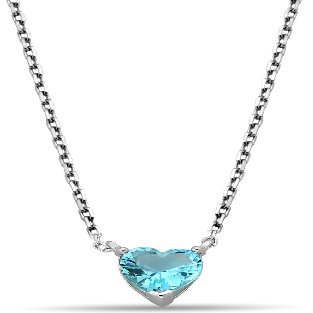 BLUE HEART ZIRCON NECKLACE