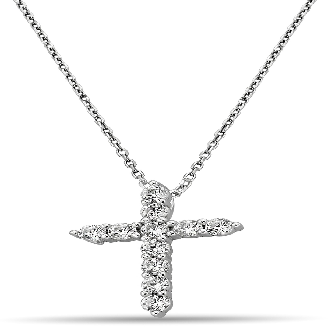 CROSS FIGURE ZIRCON NECKLACE