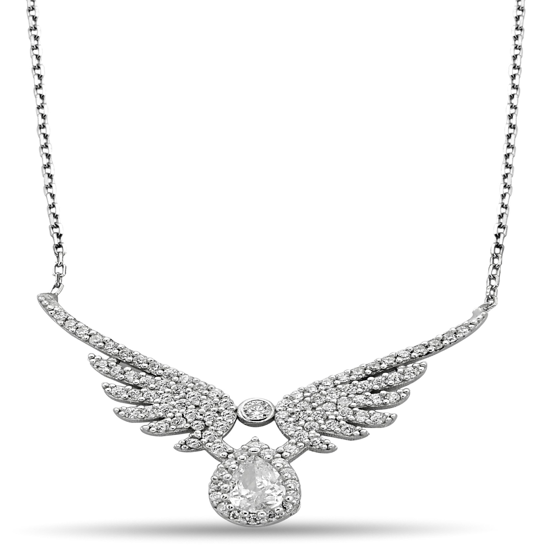 ANGEL WINGS DROP STONE ZIRCON NECKLACE