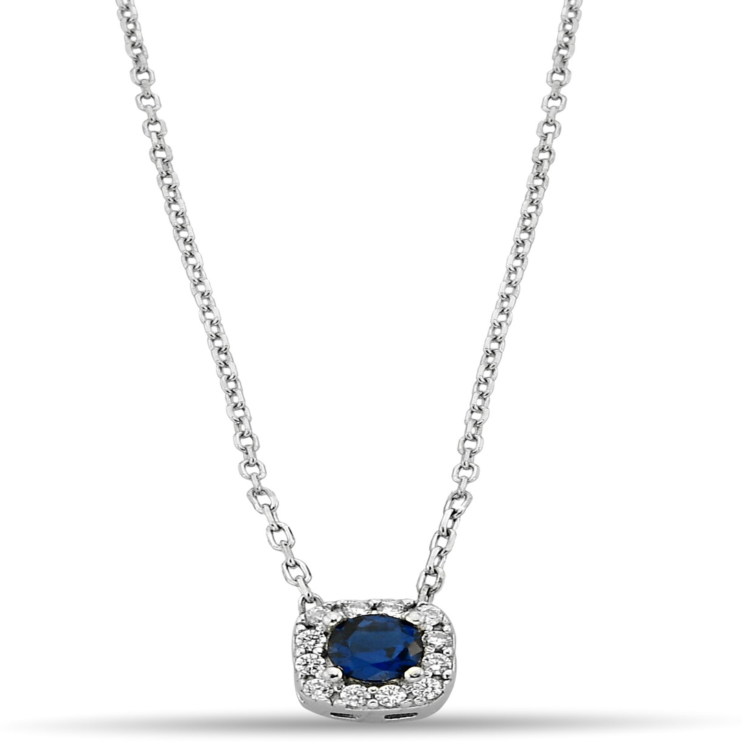BLUE STONE ZIRCON NECKLACE