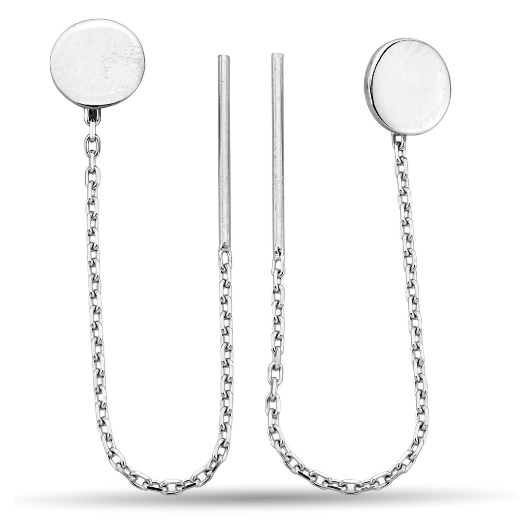 CHAINED CIRCLE SYMBOL EARRINGS