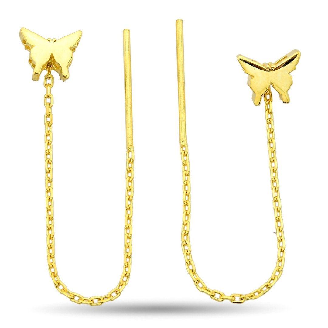 BUTTERFLY FIGURE CHAIN ​​EARRINGS