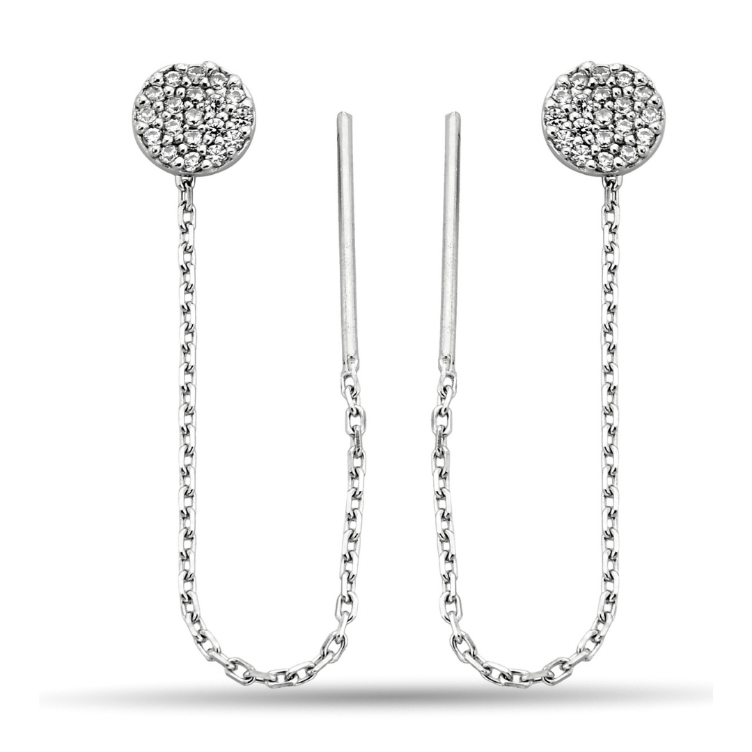 CIRCULAR STONE CHAIN ​​EARRINGS