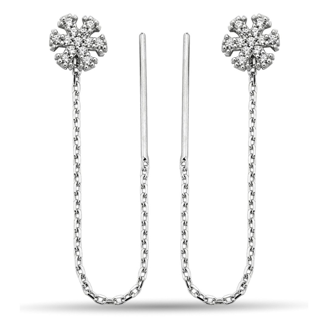 CHAIN ​​STONE SNOWFLAKE EARRINGS