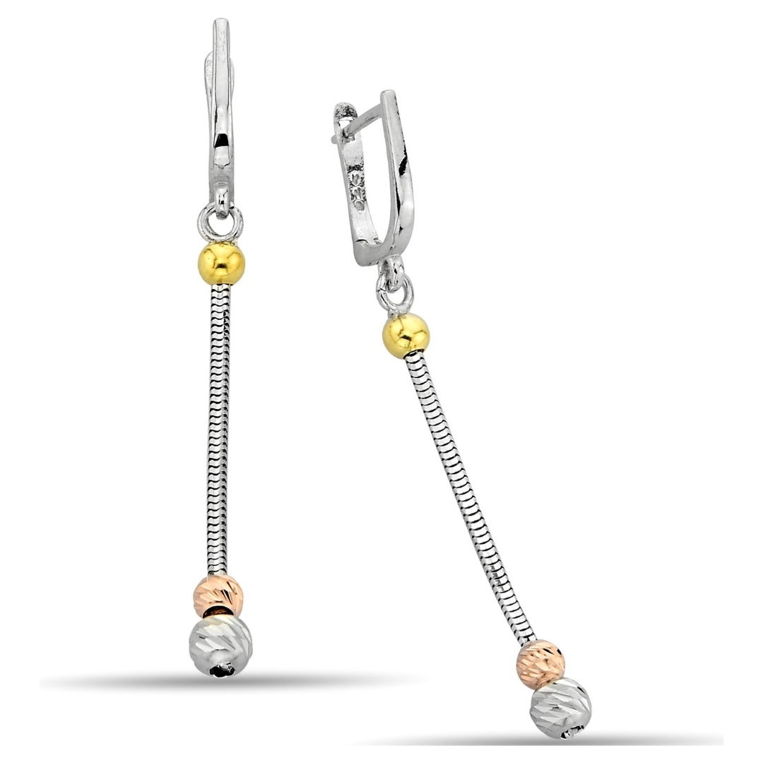 CHAIN ​​AND BEAD FIGURE EARRINGS