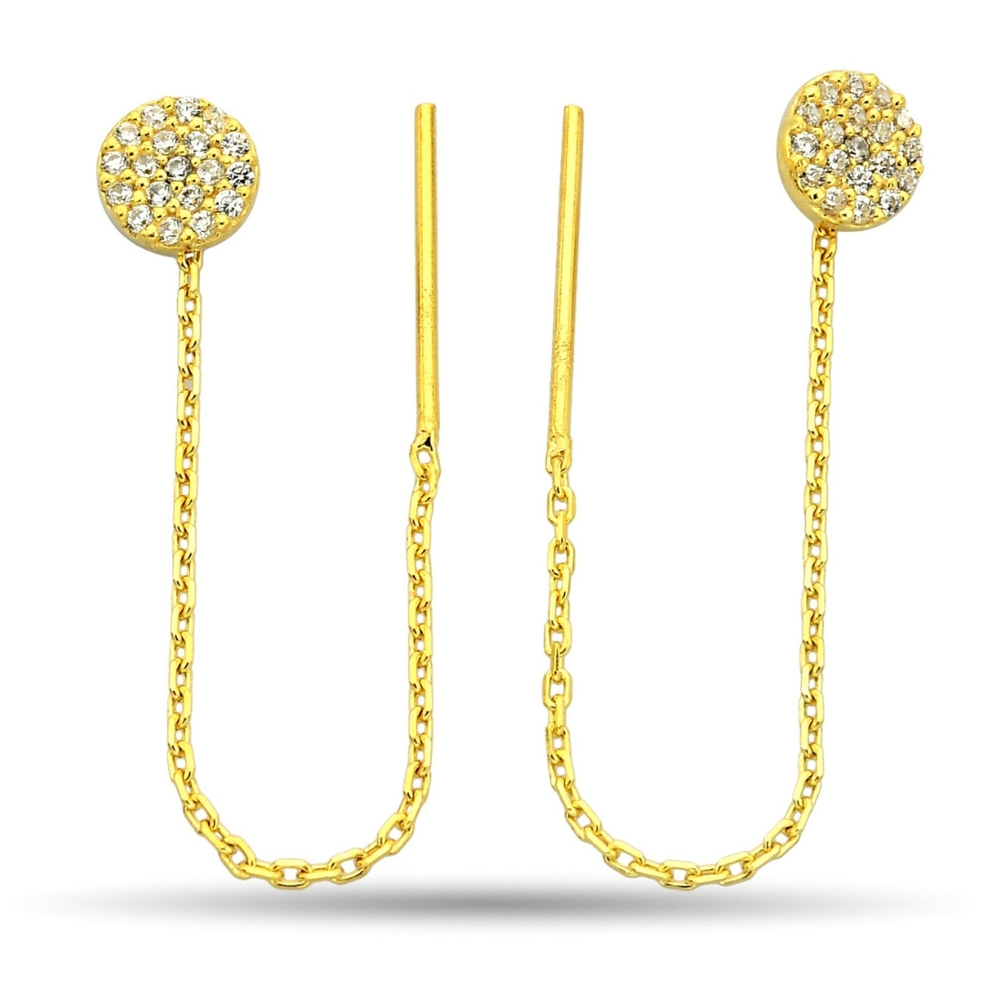 CHAIN ​​EARRINGS WITH CIRCLE SYMBOL