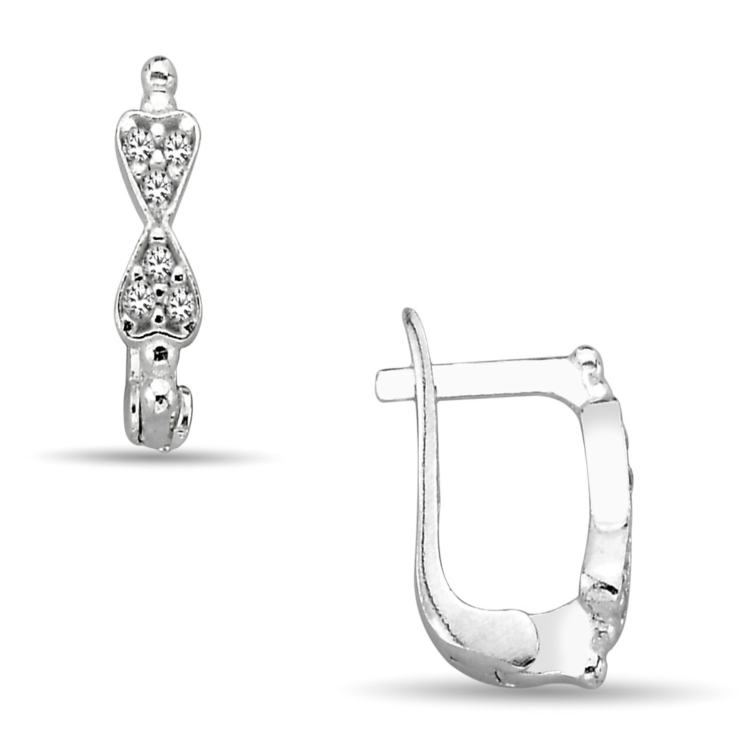BOWTIE FIGURE STONE EARRINGS