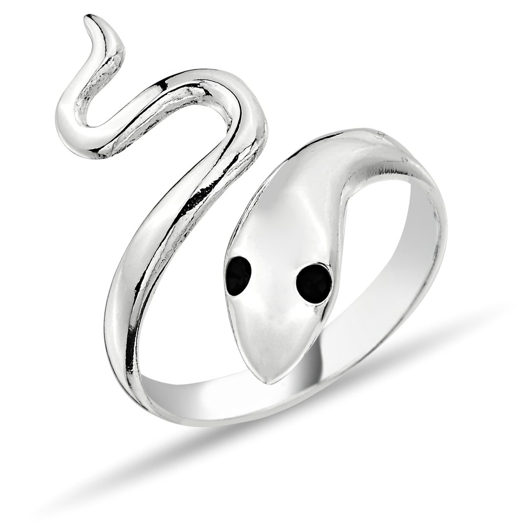 SNAKE FIGURE STONELESS RING
