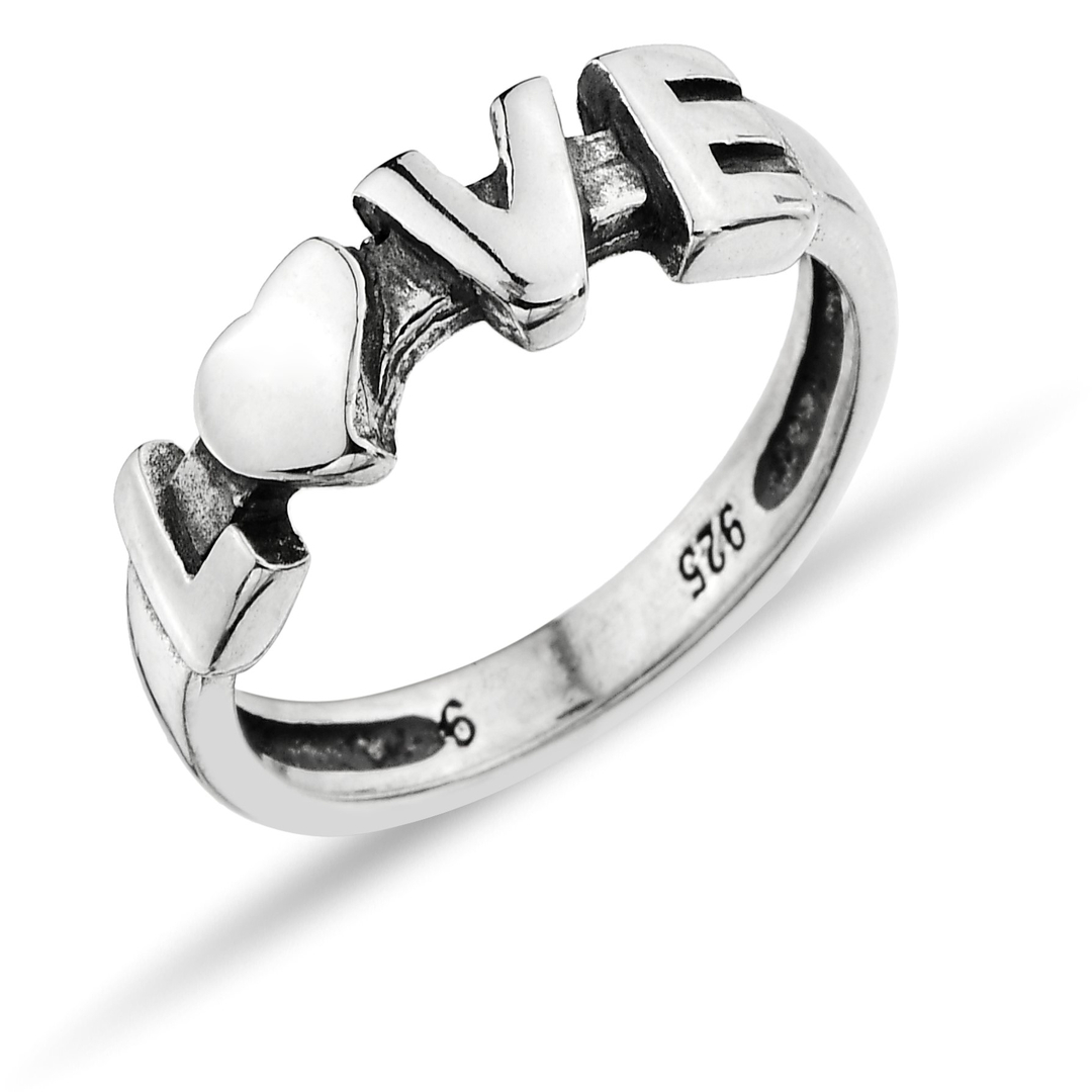 WITH LOVE WRITTEN STONELESS RING 